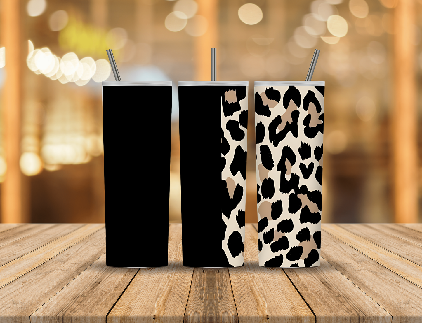Black Brown Tan Animal Print 20 oz Tumbler Design Digital Download #93