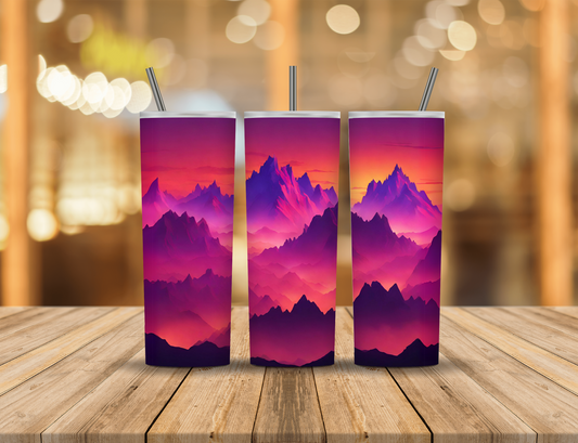 Sunset Mountains 20 oz Tumbler Design Digital Download #348