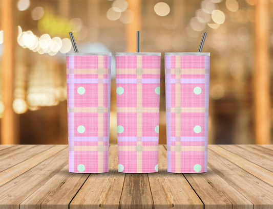 Spring Pastel Plaid 20 oz Tumbler Design Digital Download #499