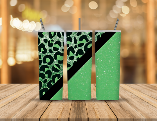 Green Glitter Animal Print 20 oz Tumbler Design Digital Download #116