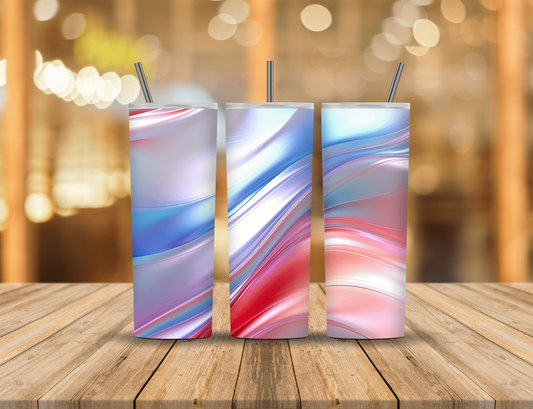Red White Blue Pearl Abstract 20 oz Tumbler Design Digital Download #559