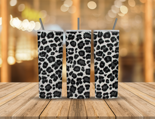 Black White Animal Print 20 oz Tumbler Design Digital Download #241