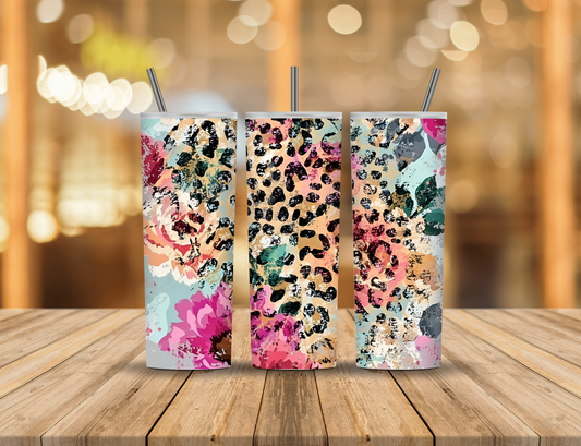 Colorful Pastel Animal Print Abstract 20 oz Tumbler Design Digital Download #92