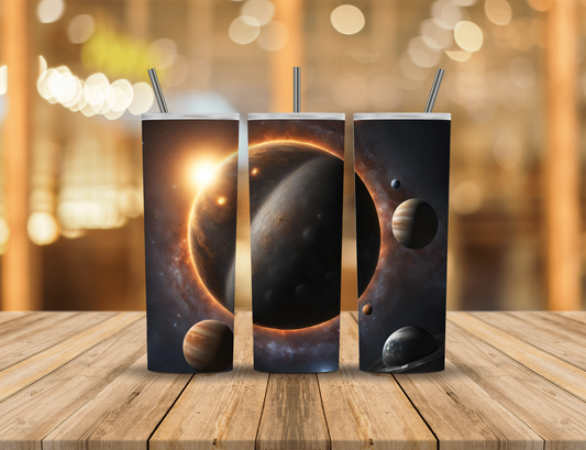 Sun Moon Space Planets Stars Galaxy 20 oz Tumbler Design Digital Download #734