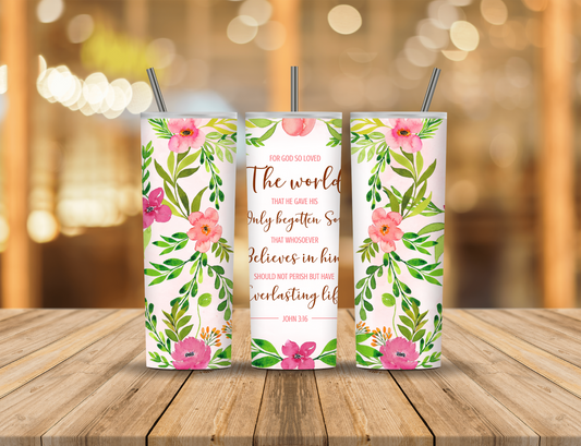 Spring Flowers Religious Faith 20 oz Tumbler Design Digital Download #150