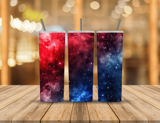 Red White Blue Starry Skies 20 oz Tumbler Design Digital Download #583