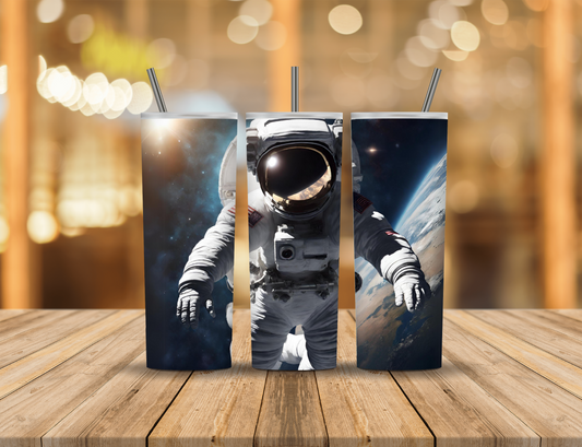 Space Galaxy Stars Planet Earth Astronaut 20 oz Tumbler Design Digital Download #737