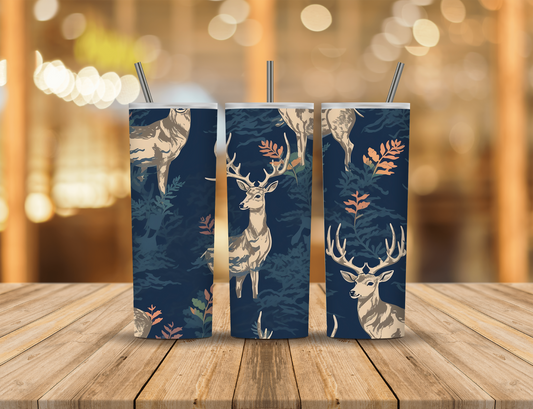 Deer Bushes Leaves Hunting 20 oz Tumbler Design Digital Download #223