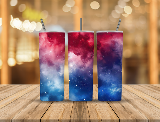 Red White Blue Starry Skies 20 oz Tumbler Design Digital Download #505
