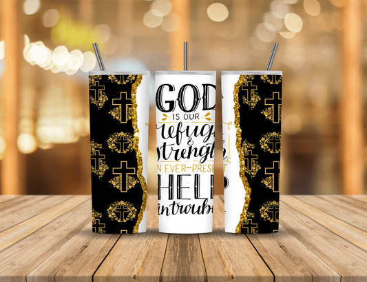 Black Gold White Metallic Religious Faith 20 oz Tumbler Design Digital Download #190