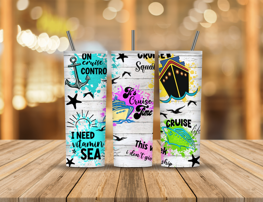 Summer Beach Ocean Cartoon Animated Quote 20 oz Tumbler Design Digital Download #423