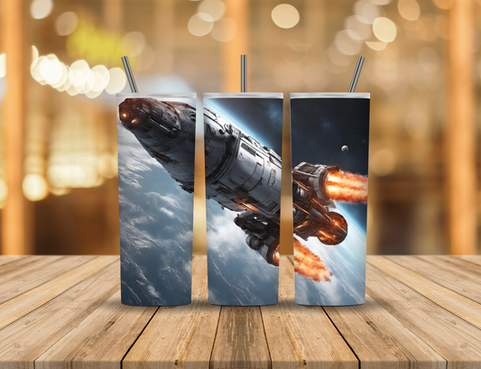 Shuttle Space Planet 20 oz Tumbler Design Digital Download #708