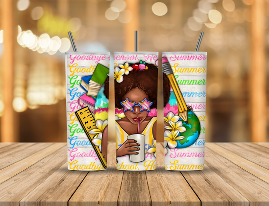 Teach Summer Cartoon Animated Glitter Quote Summer Sparkle 20 oz Tumbler Design Digital Download #728