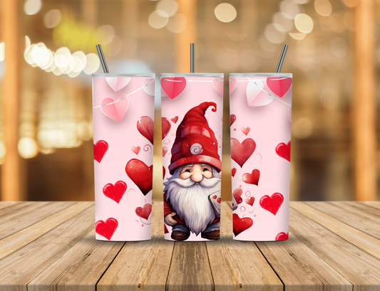 Valentine's Day Gnome 20 oz Tumbler Design Digital Download #347