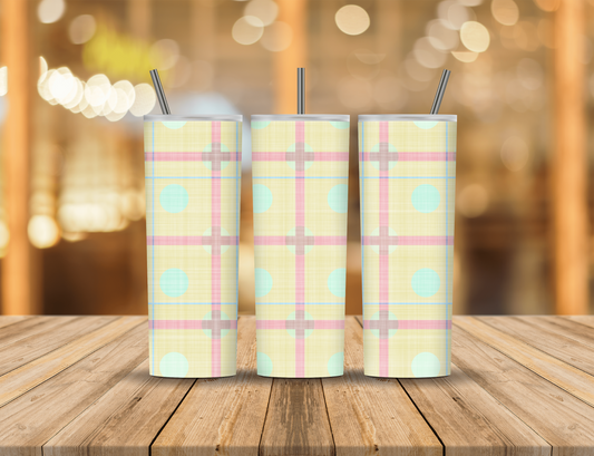 Spring Pastel Plaid 20 oz Tumbler Design Digital Download #498