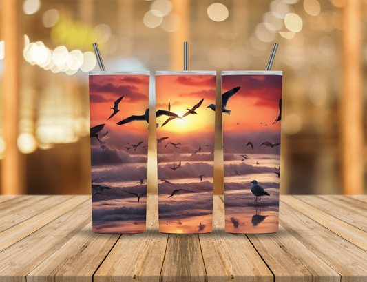 Sunset Ocean Beach 20 oz Tumbler Design Digital Download #244