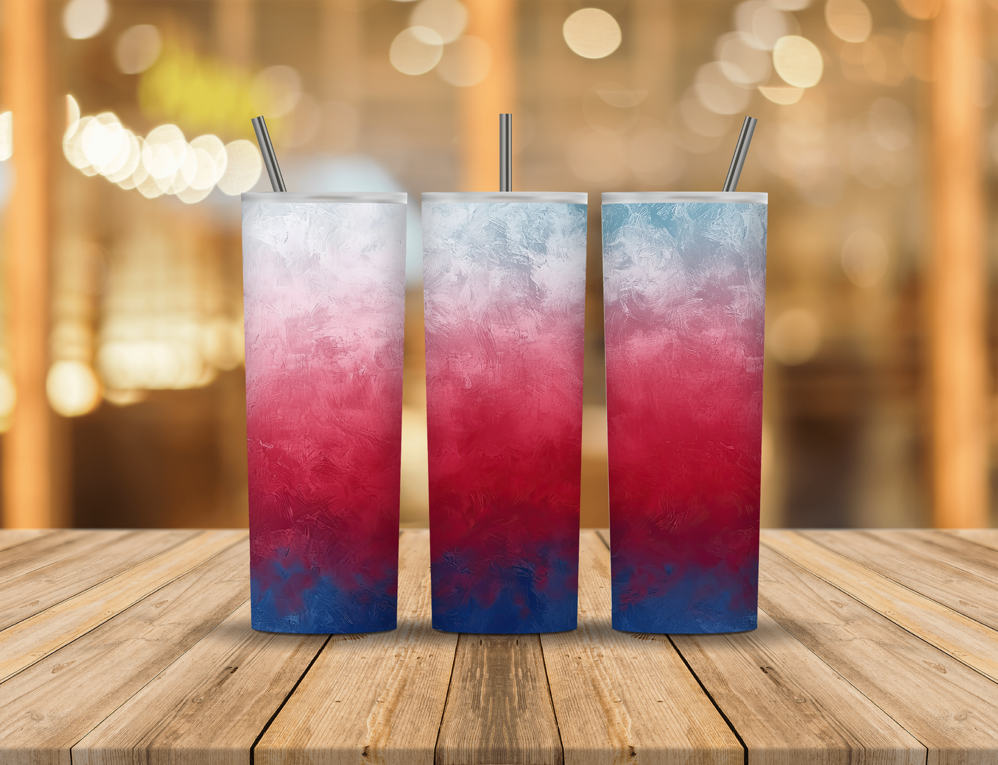 Red White Blue Oil Painting 20 oz Tumbler Design Digital Download #521