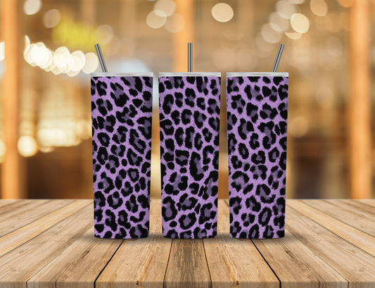 Fur Purple Black Animal Print 20 oz Tumbler Design Digital Download #255