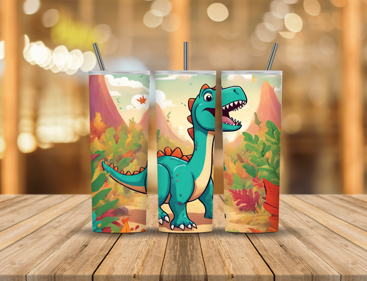 Cartoon Dinosaur 20 oz Tumbler Design Digital Download #314
