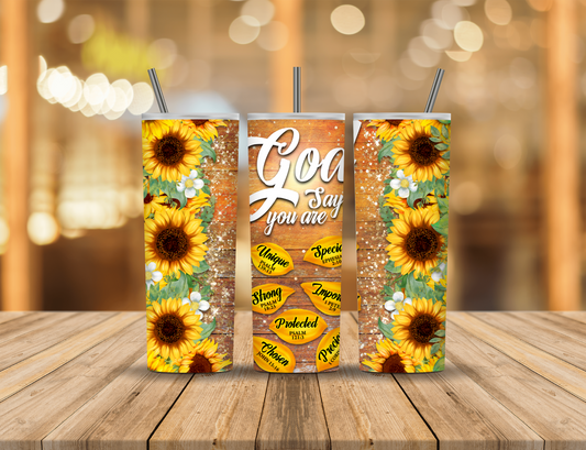 Sunflowers Religious Faith 20 oz Tumbler Design Digital Download #154