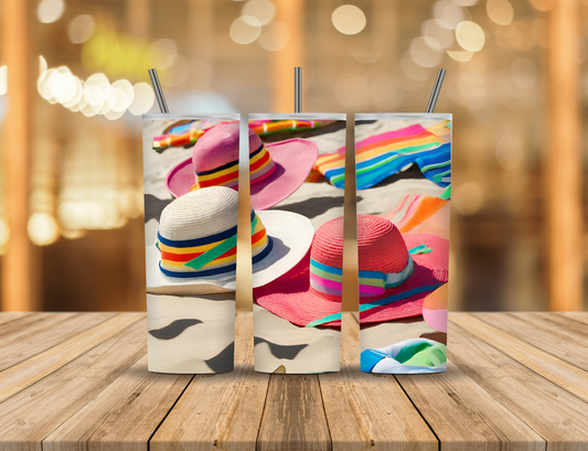 Summer Beach Hats 20 oz Tumbler Design Digital Download #288