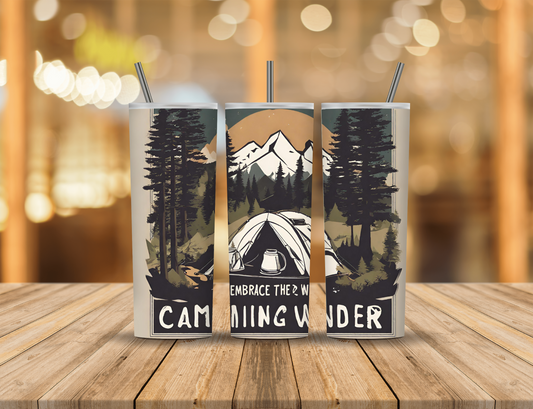 Campiiing Wnder 20 oz Tumbler Design Digital Download #417