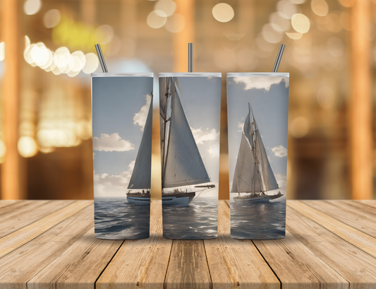 Summer Ocean Sailboats 20 oz Tumbler Design Digital Download #242