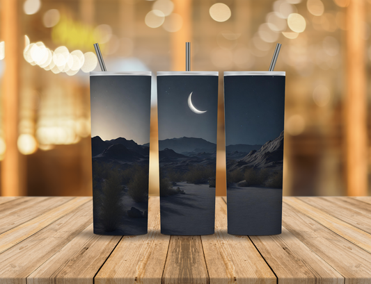 Deserts Mountains Moon 20 oz Tumbler Design Digital Download #647