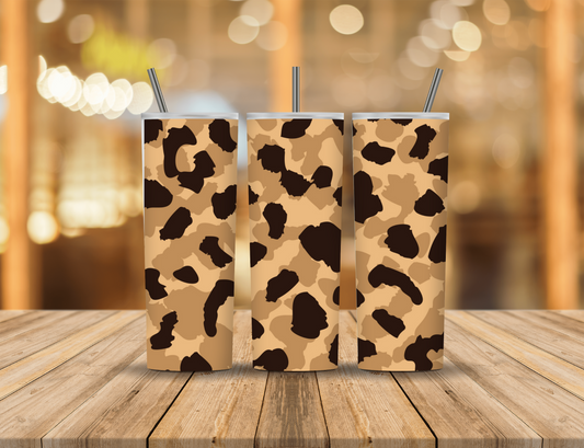 Black Brown Tan Gold Animal Print 20 oz Tumbler Design Digital Download #282