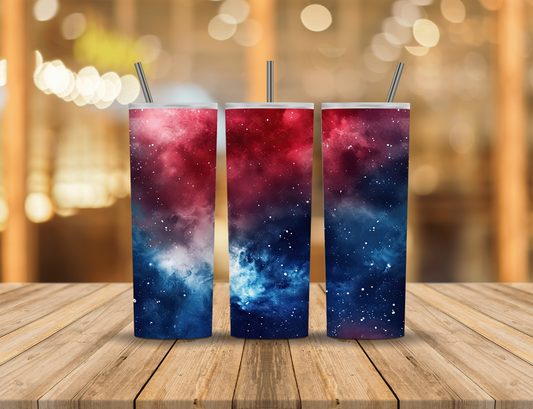 Red White Blue Starry Skies 20 oz Tumbler Design Digital Download #504