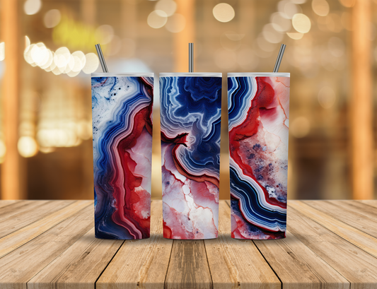 Red White Blue Geode 20 oz Tumbler Design Digital Download #508