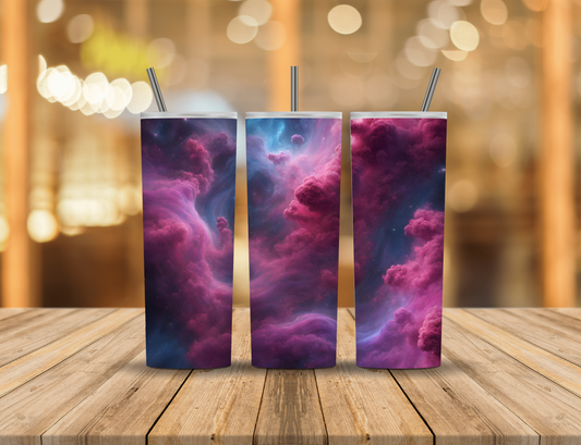 Space Clouds Stars Cotton Candy 20 oz Tumbler Design Digital Download #750