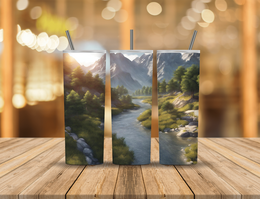 Lake Mountains Summer 20 oz Tumbler Design Digital Download #107