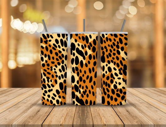 Brown Tan Black Animal Print 20 oz Tumbler Design Digital Download #189