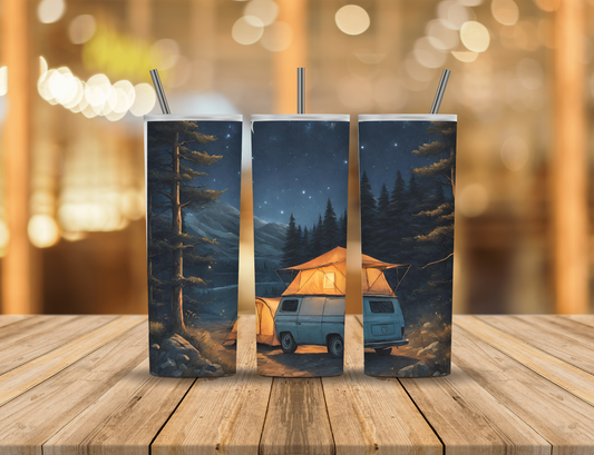 Camping Nighttime Summer 20 oz Tumbler Design Digital Download #64