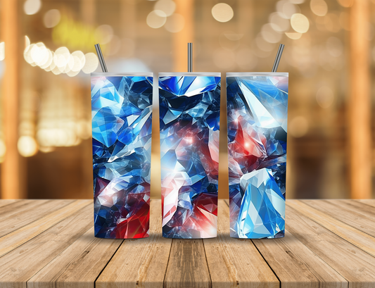 Red White Blue Crystals 20 oz Tumbler Design Digital Download #537