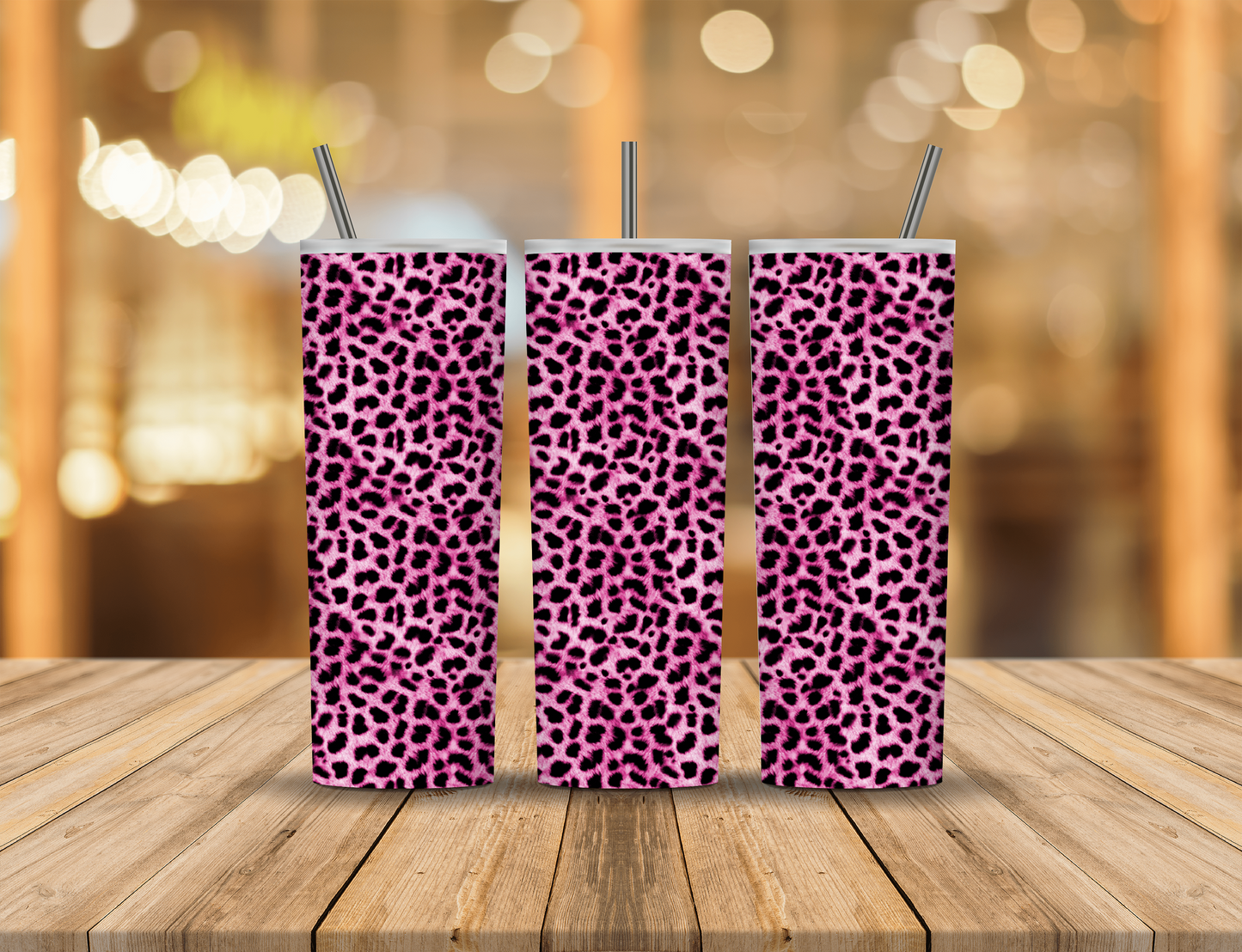 Pink Black Animal Print 20 oz Tumbler Design Digital Download #316