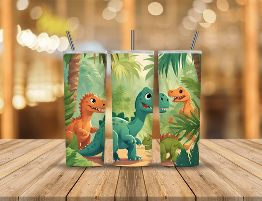 Cartoon Dinosaurs 20 oz Tumbler Design Digital Download #390