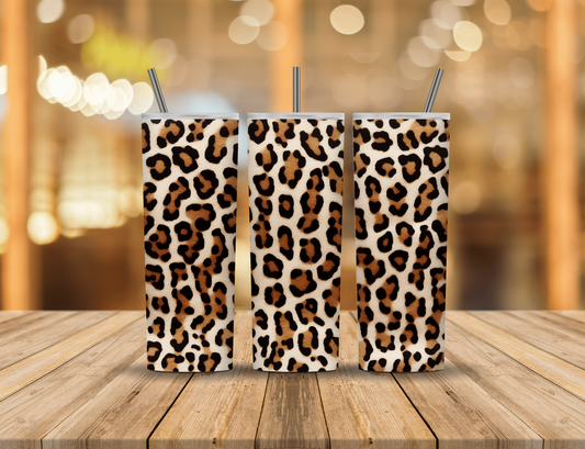 Brown Tan Animal Print 20 oz Tumbler Design Digital Download #118