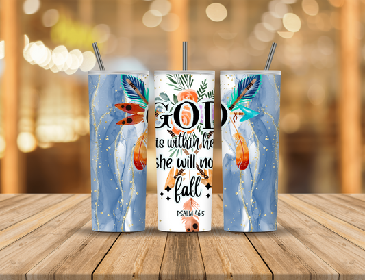 Geode Gold Blue Sparkle Religious Faith 20 oz Tumbler Design Digital Download #160